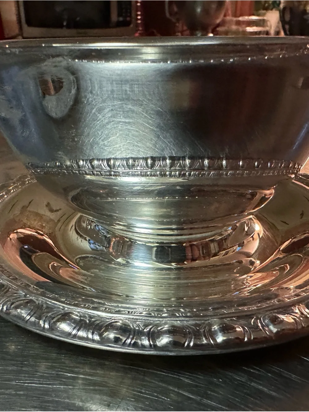 7 inchElegant Silver-Plated Saucepan /Gravy Boat - Silver